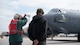 Gary Lee marshals in a B-52H Stratofortress.