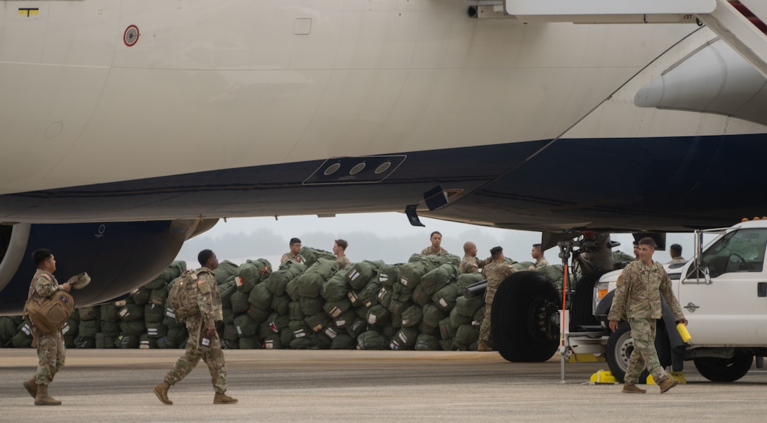 Soldiers assigned to the 1st Cavalry Division prepare for redeployment.