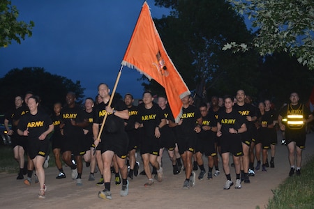 Servicemembers from across Fort Gordon joined in an early morning 2.5-mile run to celebrate the U.S. Army's 250th birthday June 13, 2025.