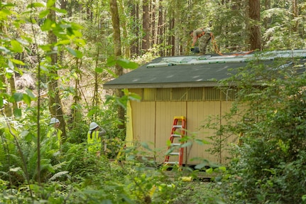 Airman assigned to the 124th Civil Engineer Squadron, Idaho Air National Guard, supports facility restoration at Redwood National and State Parks, California, June 17, 2025.