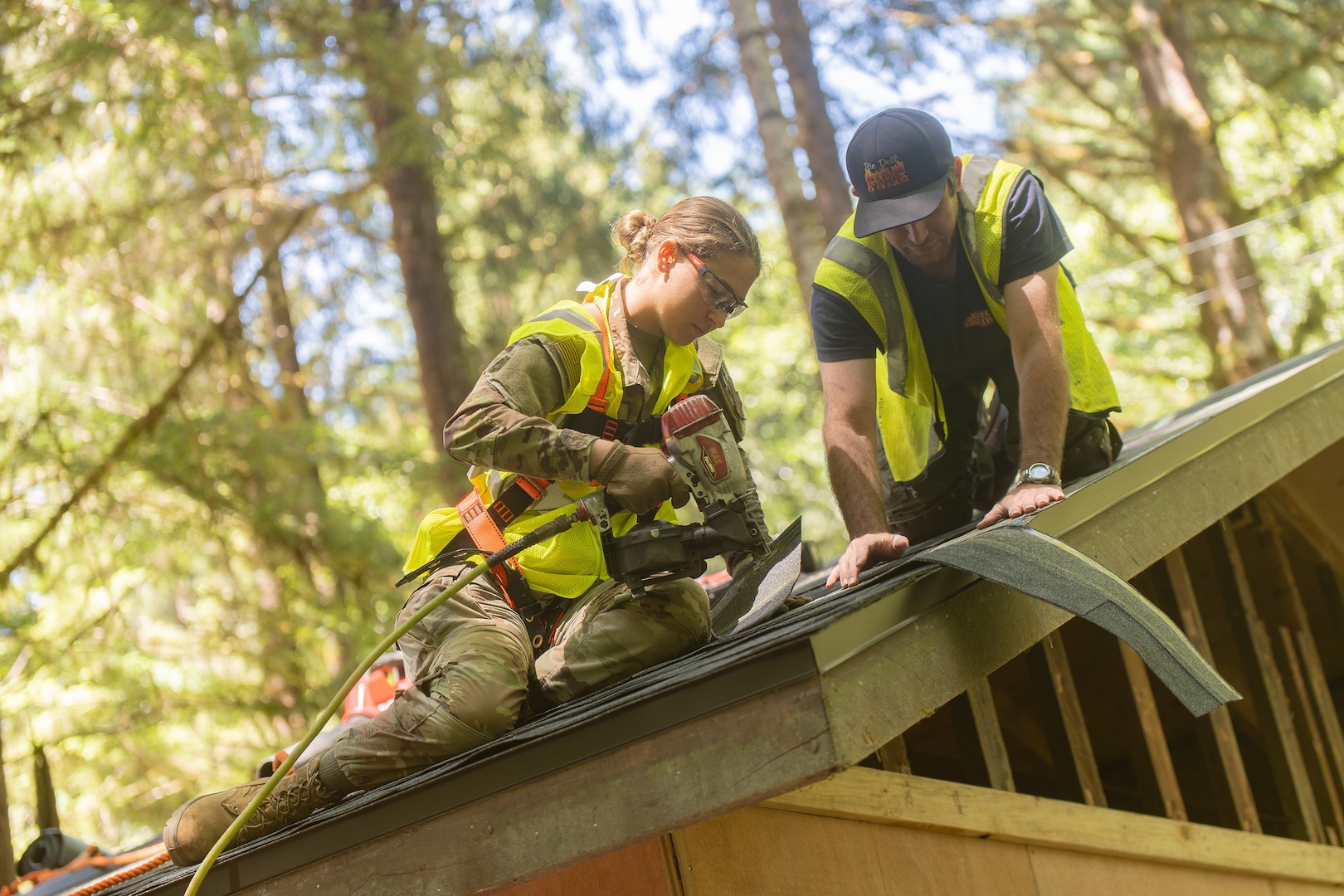 Airman assigned to the 124th Civil Engineer Squadron, Idaho Air National Guard, supports facility restoration at Redwood National and State Parks, California, June 17, 2025.