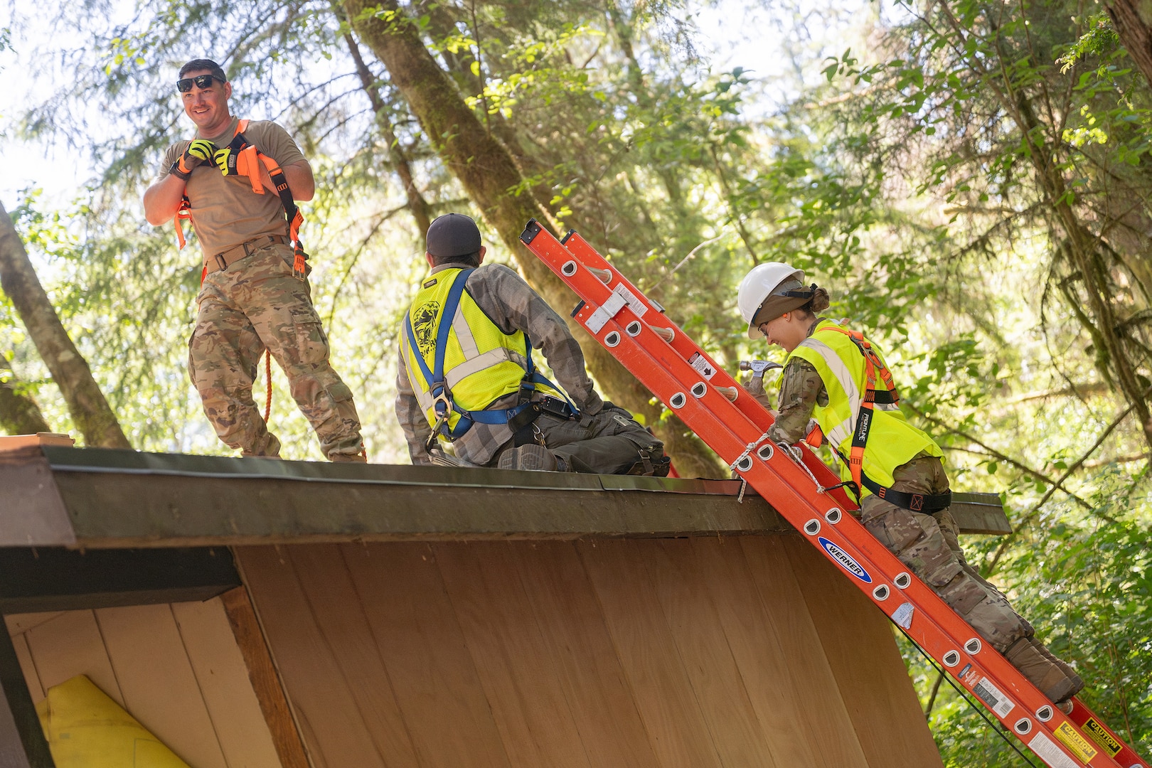Airman assigned to the 124th Civil Engineer Squadron, Idaho Air National Guard, supports facility restoration at Redwood National and State Parks, California, June 17, 2025.