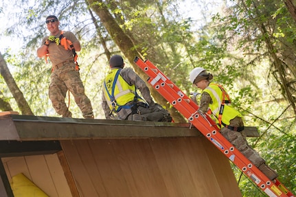 Airman assigned to the 124th Civil Engineer Squadron, Idaho Air National Guard, supports facility restoration at Redwood National and State Parks, California, June 17, 2025.