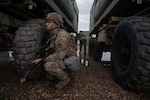 A U.S. Soldier assigned to the 2nd Infantry Brigade Combat Team, 34th Infantry Division, pulls security at the Joint Readiness Training Center, Fort Polk, La., June 15, 2025. JRTC is designed to improve unit readiness through force-on-force exercises that prepare Soldiers for missions they may be assigned in real-world operations.