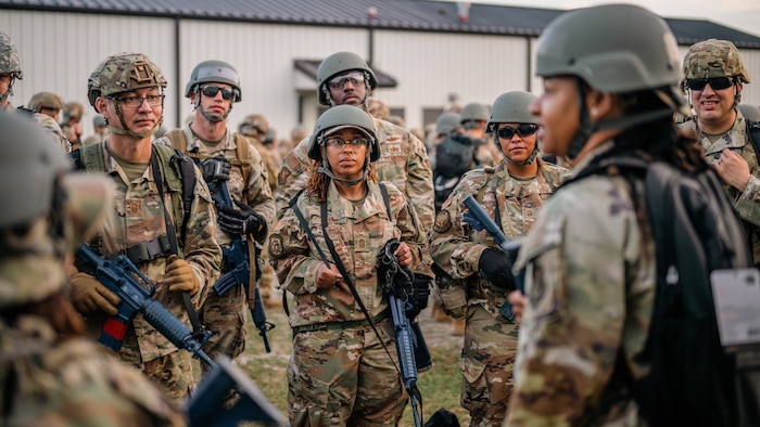 Participants of the Chief Initial Mission Command Training prepare to conduct simulated Agile Combat Employment operations