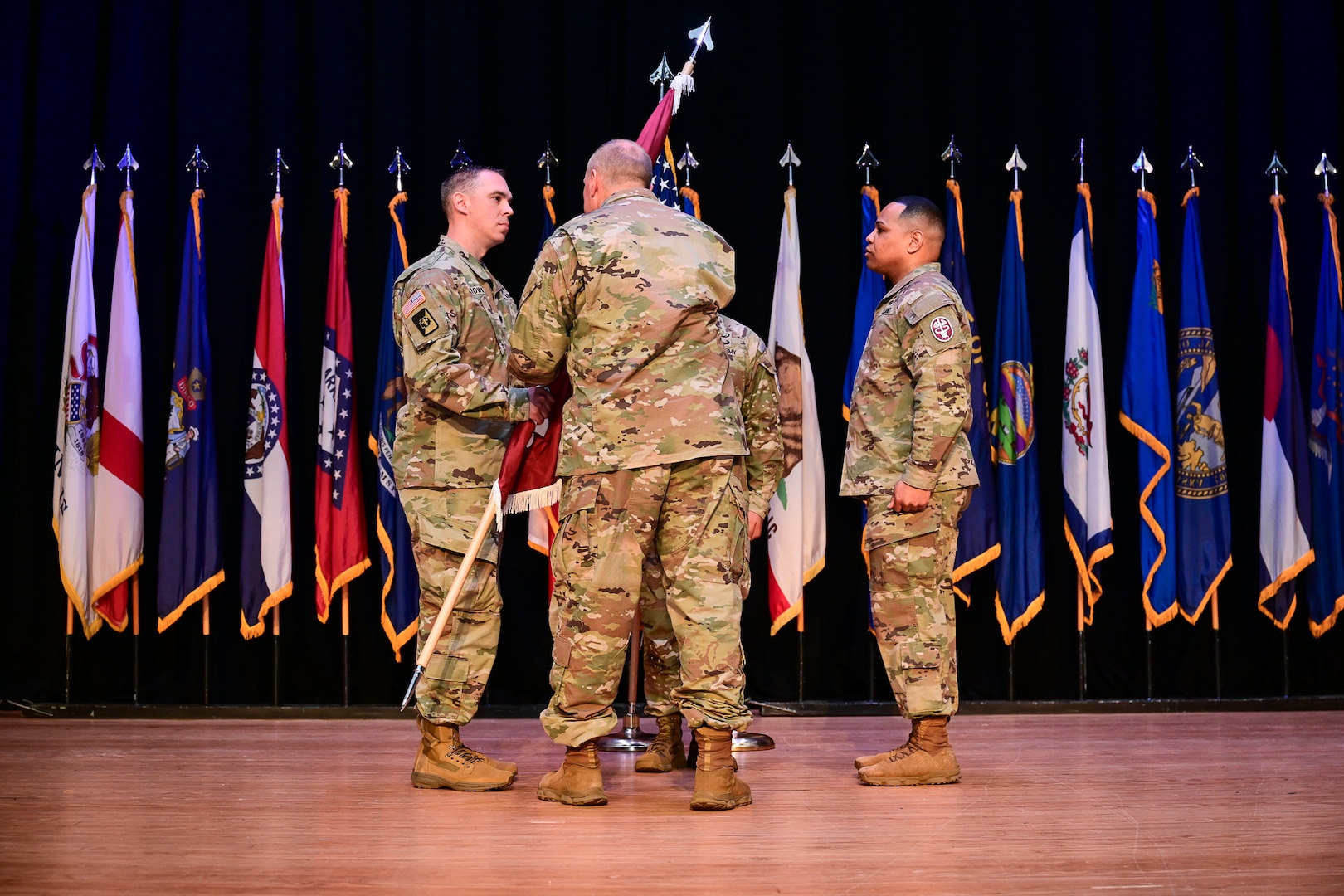 Transition of leadership from outgoing commander Lt. Col Demarcio Reed to Lt. Col. Michael Brown.