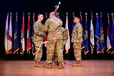 Transition of leadership from outgoing commander Lt. Col Demarcio Reed to Lt. Col. Michael Brown.