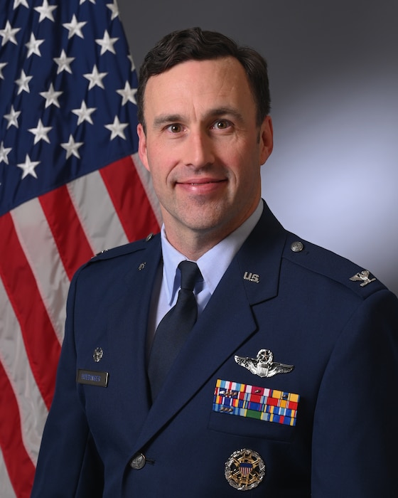 LANGLEY AIR FORCE BASE, Va.--Col. Brad S. Huebinger is the Commander of the 1st Fighter Wing, Air Combat Command, Langley Air Force Base, Va. He is responsible for over half of the Air Force's F-22 Raptor inventory and the worldwide rapid deployment and employment of F-22 air dominance fighters 
in support of Combatant Commander taskings. He oversees 
more than 2,000 personnel, two airfields, two groups, and 11 squadrons, including two F-22 fighter squadrons, the sole F-22 
formal training unit, a T-38 fighter training squadron, and a 
training support squadron. (U.S. Air Force Photo)