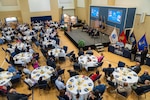 KING GEORGE, Va. -- Naval Surface Warfare Center Dahlgren Division Technical Director Dale Sisson Jr., P.E., SES, speaks during his retirement ceremony on Friday, June 13 at Round Hill Baptist Church. Sisson retired after 28 years of government service.
