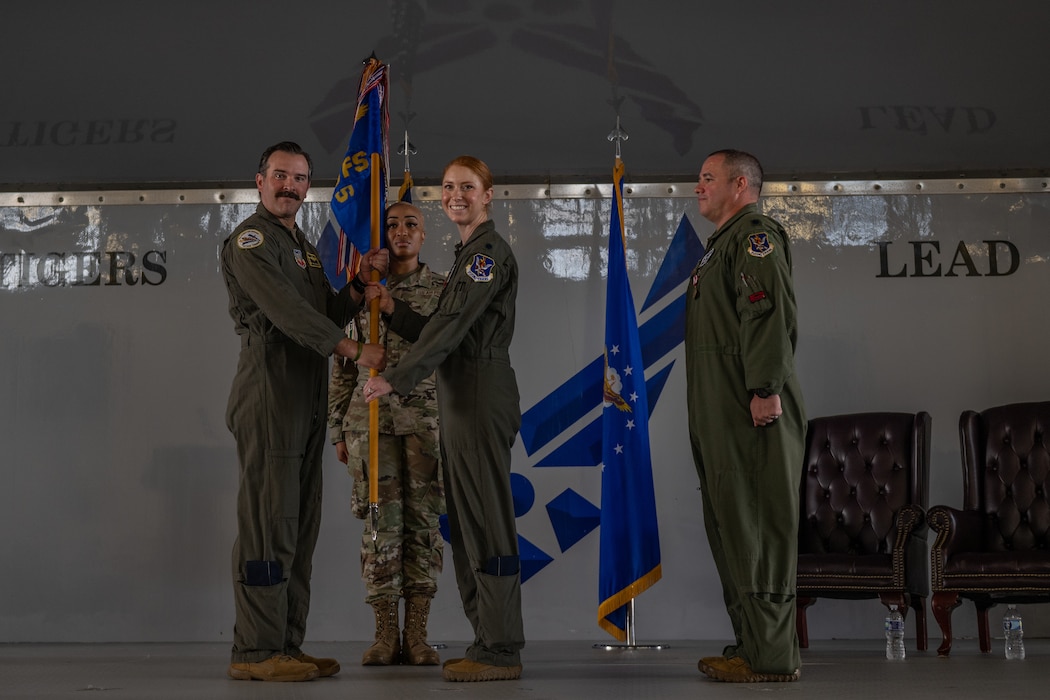 A Change of Command ceremony is taking place.