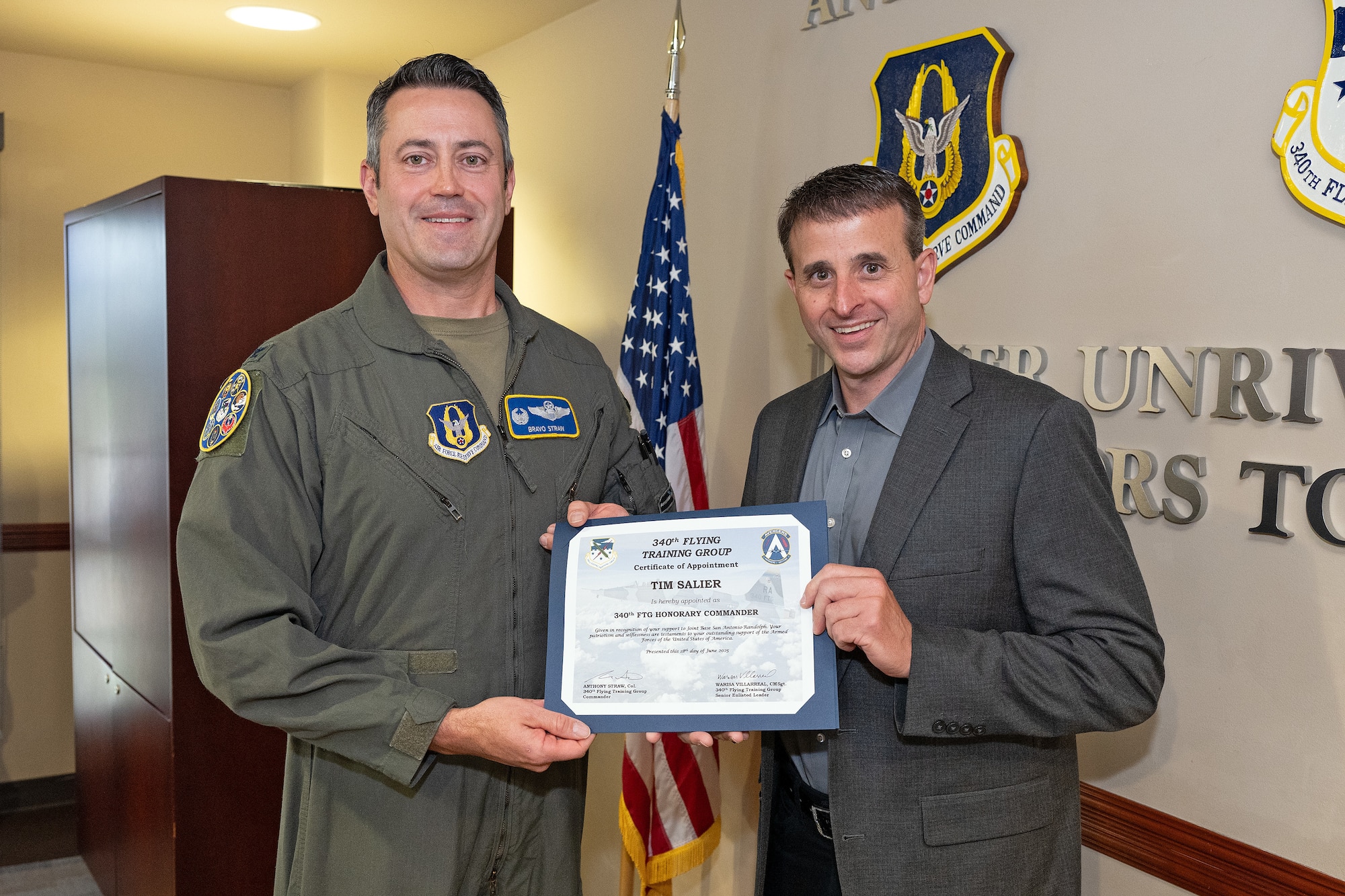 340th FTG welcomes new honorary commander