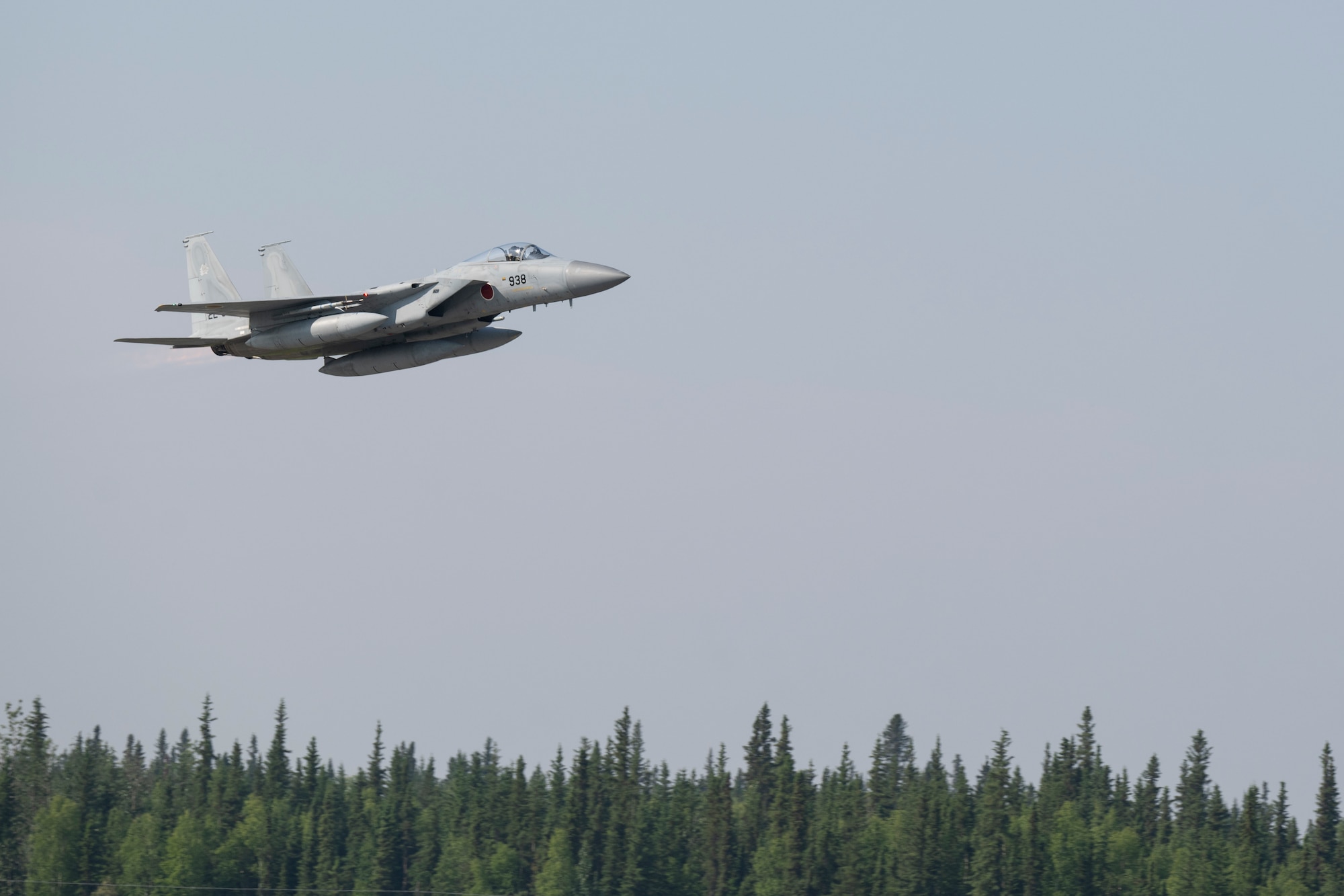 A Japan Air Self-Defense Force F-15J Eagle pilot takes off during Red Flag-Alaska 25-2 at Eielson Air Force, Alaska, June 17, 2025.