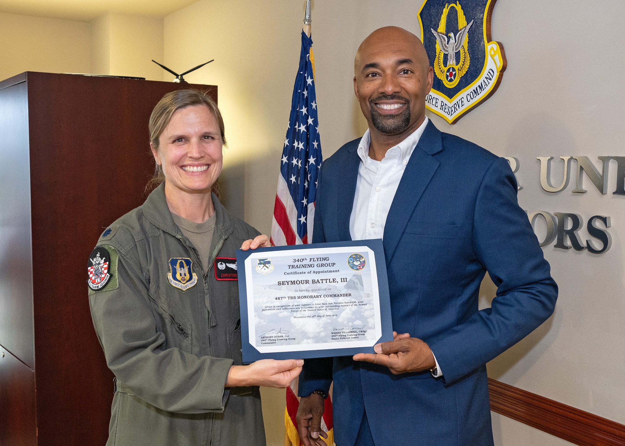 487th TRS welcomes new honorary commander