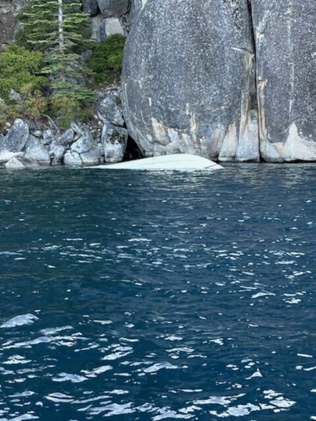 The Coast Guard and local partner agencies responded to a capsized vessel in the vicinity of D.L. Bliss State Park at Lake Tahoe Saturday afternoon, June 21, 2025. At approximately 3 p.m., a response crew from Coast Guard Station Lake Tahoe diverted to assist California State Parks and the El Dorado County Sheriff’s Office after receiving a report of 10 people in the water.
U.S. Coast Guard photo by Petty Officer 1st Class Justin Smith.