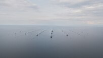 Ships participating in exercise Baltic Operations 2025 (BALTOPS 25) steam in formation through the Baltic Sea, June 5, 2025.