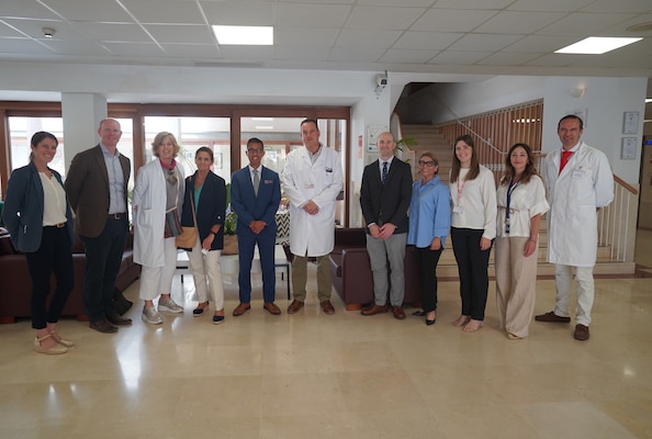250603-N-FT324-4265. ROTA, Spain (June 3, 2025). Executive leaders who are assigned to Naval Medical Readiness Training Command, Rota and support U.S. Naval Hospital Rota met with staff from HLA Hospital Jerez Puerta del Sur to strengthen their established partnership through discussions on healthcare capability updates, infrastructure enhancements, and integration of medical expertise and technology across the network. NMRTC Rota medical staff are dual-focused: delivering high-quality care and standing ready to support expeditionary medical operations. (U.S. Navy Photo Released by Lt. Cmdr. Alicia Sacks)