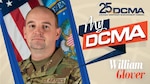 A photo of William Glover with text: 25th Anniversary DCMA, My DCMA, William Glover