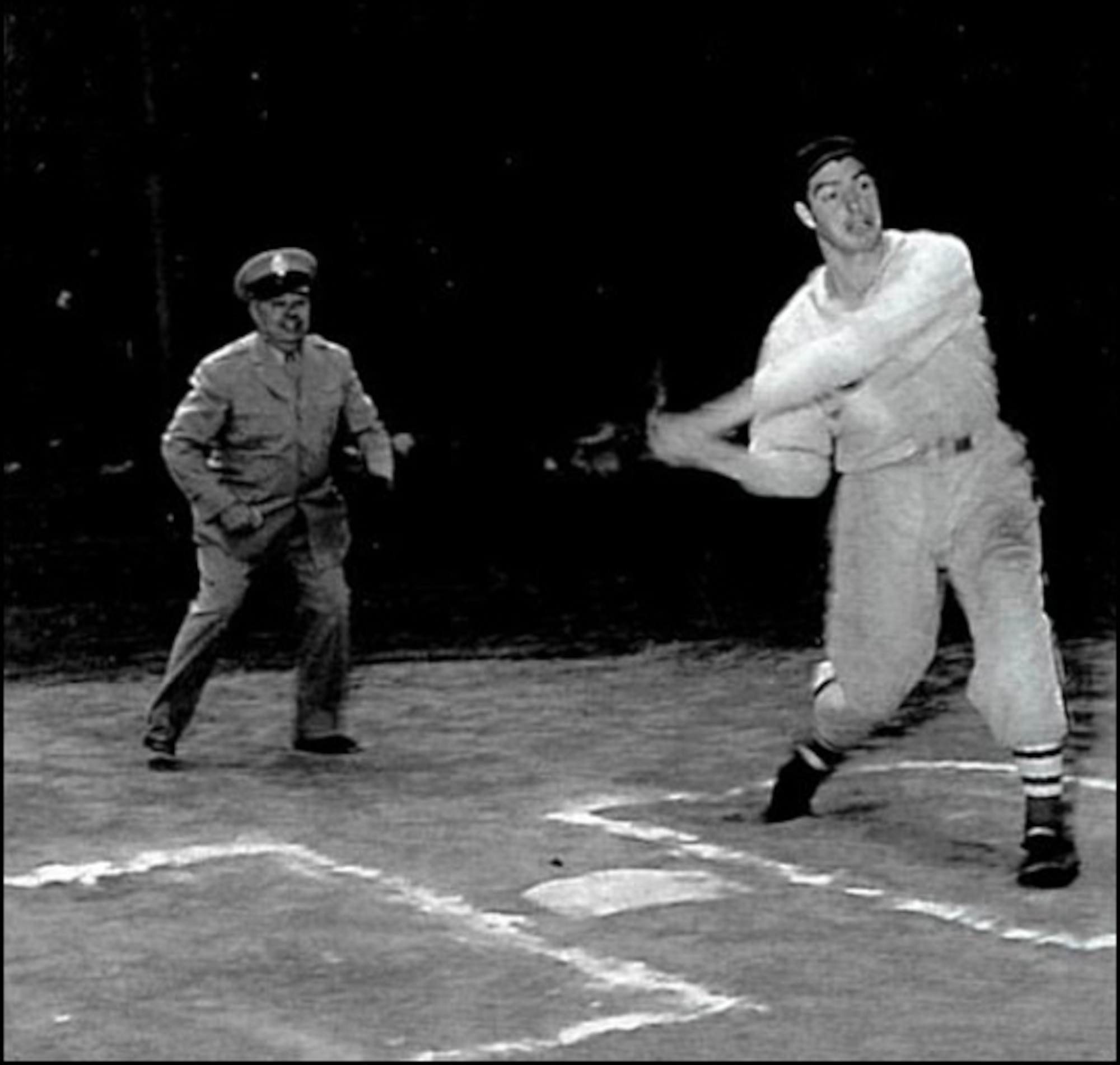 Two men playing baseball
