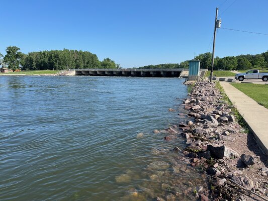 Water downstream of a dam