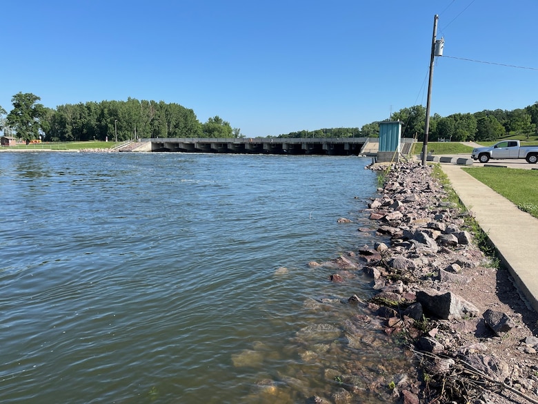Water downstream of a dam