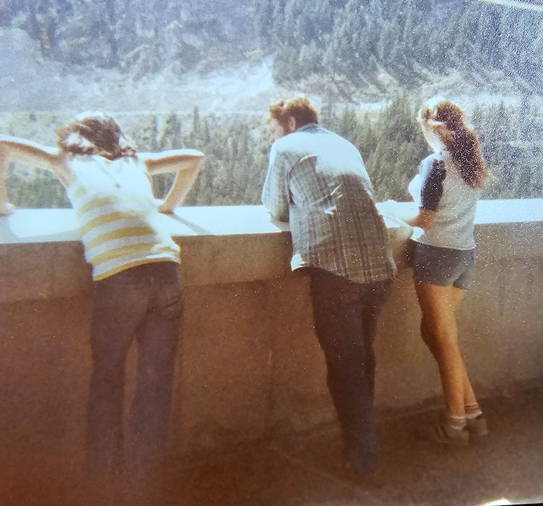 Photo of Tana Wilson’s maternal grandfather, Papa Whitmarsh with his daughter Rebel (Wilson’s mother, in shorts) and son (Wilson’s uncle), Shane, viewing Libby Dam and its surroundings, from the Treaty Tower. The photo was taken in 1975. As part of the Columbia River Treaty in 1964, Congress authorized Libby Dam’s construction and operations and the dam is the only U.S. dam among the four storage dams built in the headwaters of the Columbia River system under the Treaty, making it the only Corps-operated facility in the nation to have both upstream and downstream international impacts. (Photo courtesy Tana Wilson)