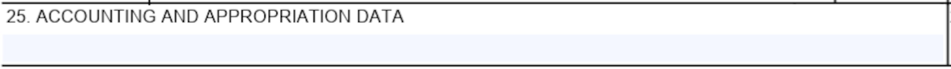 SF1449 Box 25 - Accounting and Appropriation Data