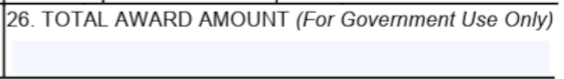 SF1449 Box 26 - Total Award Amount