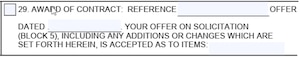 SF1449 Box 29 - Award of Contract
