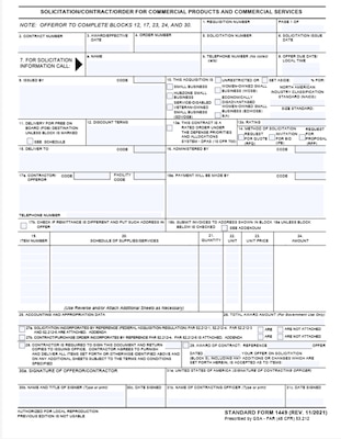 Solicitation/Contract/Order for Commercial Products and Commercial Services (SF1449)
