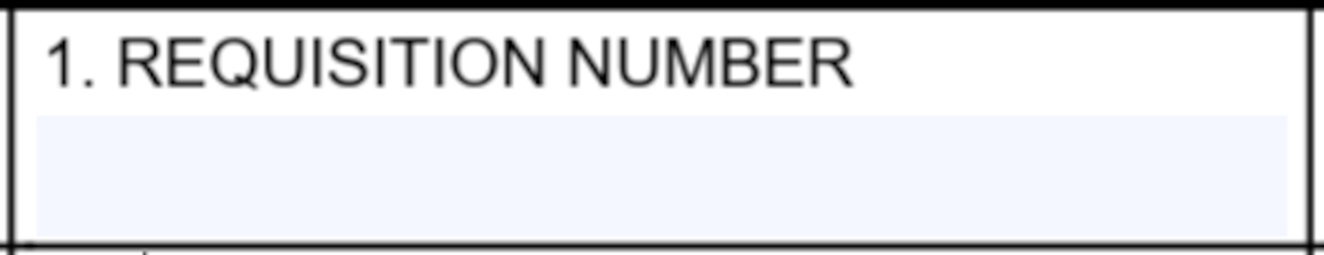 SF1449 Box 1 - Requisition Number