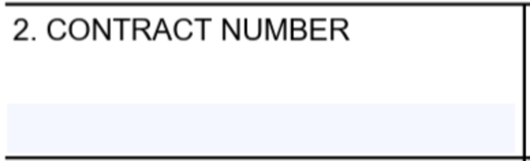 SF1449 Box 2 - Contract Number