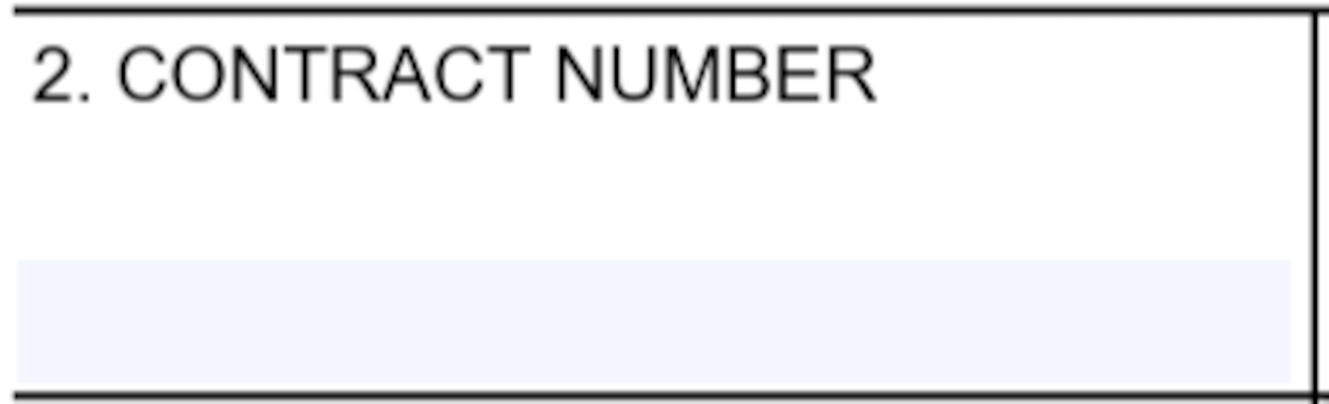 SF1449 Box 2 - Contract Number