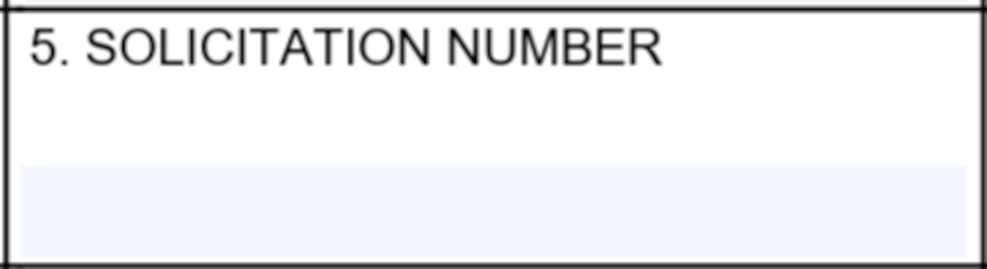 SF1449 Box 5 - Solicitation Number