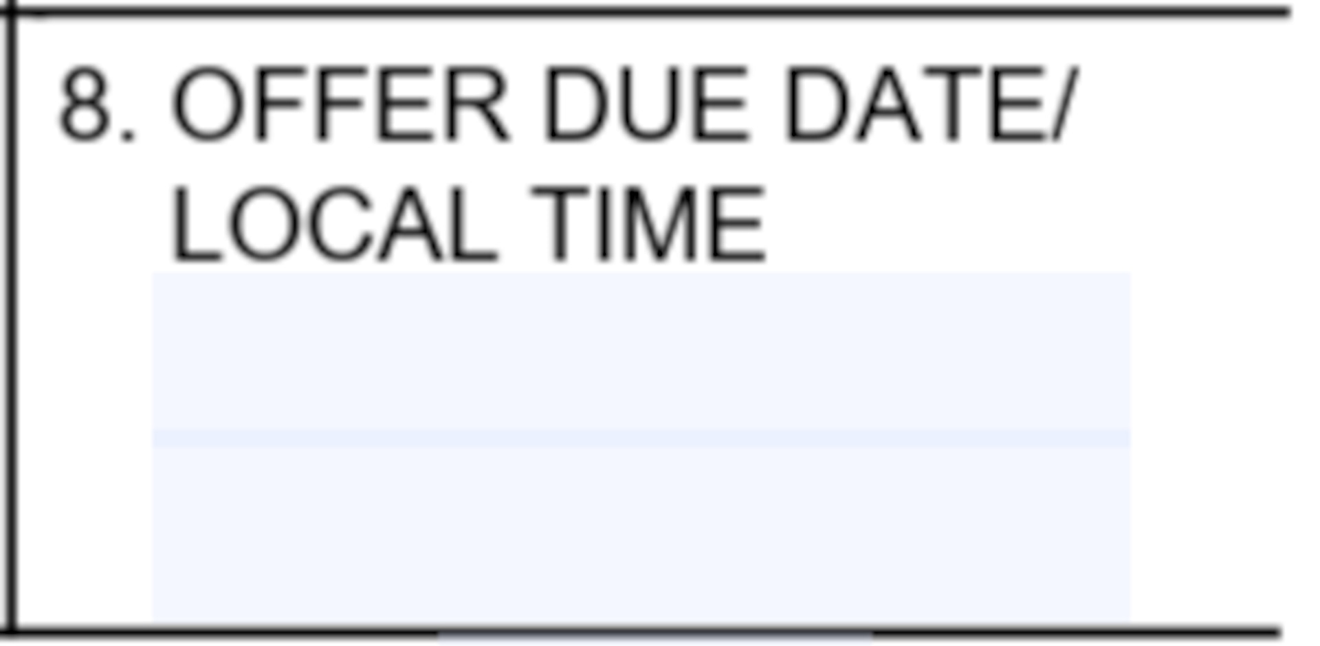 SF1449 Box 8 - Offer Due Date/Local Time