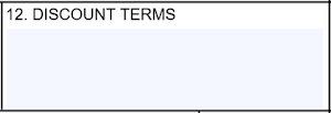 SF1449 Box 12 - Discount Terms