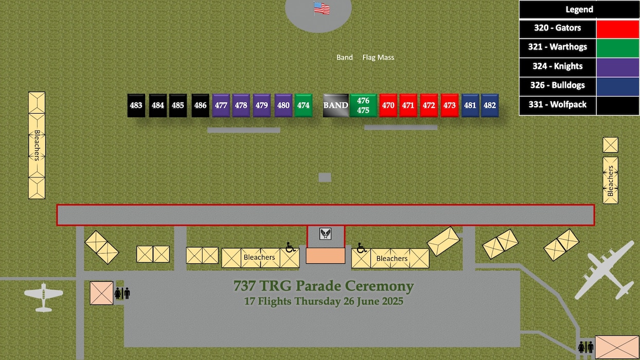 Flights 470-486 BMT Graduation Parade Line Up Graphic