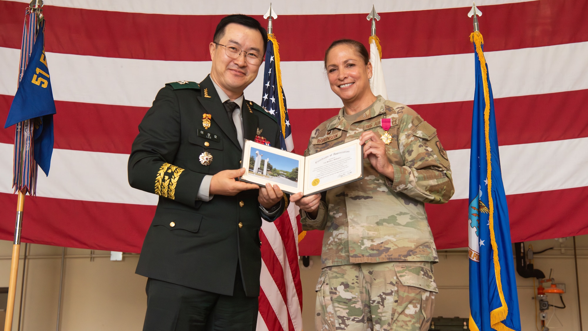 The 51st Medical Group hosts a Change of Command at Osan Air Base, Republic of Korea, June 24, 2025.