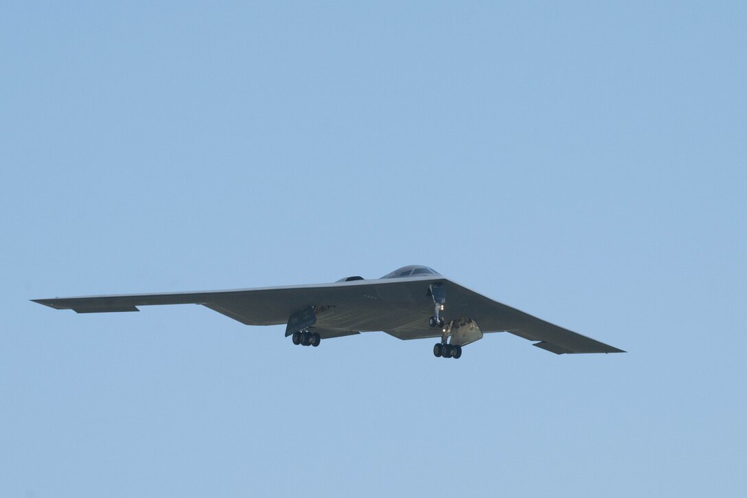 Photo of a B-2 Spirit landing
