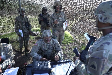 Soldiers with the 1946th Finance Company operate as a Financial Management Support Team during a training exercise at Fort Indiantown Gap, Pa., on June 4, 2025. Simulating disbursing operations in an austere environment is crucial training, as finance units can be assigned to support various types of units across the Army in a deployed setting. (U.S. Army photo by Spc. Carrol Hughes)