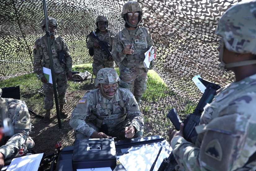 Soldiers with the 1946th Finance Company operate as a Financial Management Support Team during a training exercise at Fort Indiantown Gap, Pa., on June 4, 2025. Simulating disbursing operations in an austere environment is crucial training, as finance units can be assigned to support various types of units across the Army in a deployed setting. (U.S. Army photo by Spc. Carrol Hughes)