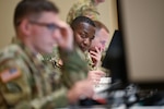 Soldiers assigned to the 153rd Troop Command, New York Army National Guard monitor operations during Exercise Buffalo Falls, June 5, 2025. The Homeland Response Force exercise emphasized rapid coordination across cyber, logistics, and command elements during a simulated domestic crisis.