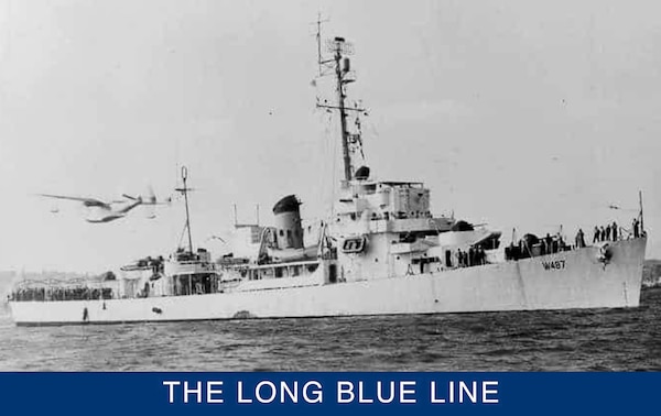 Coast Guard Cutter Vance WDE 487 working with a Sangley Point PBM-5G.