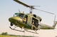 Pilots and Airmen assigned to the 54th Helicopter Squadron maneuver their UH-1N Iroquois helicopter into position outside of Minot Air Force Base, North Dakota, June 17, 2025. Traveling by helicopter can help insure a better survival rate in the case of a mass casualty event.