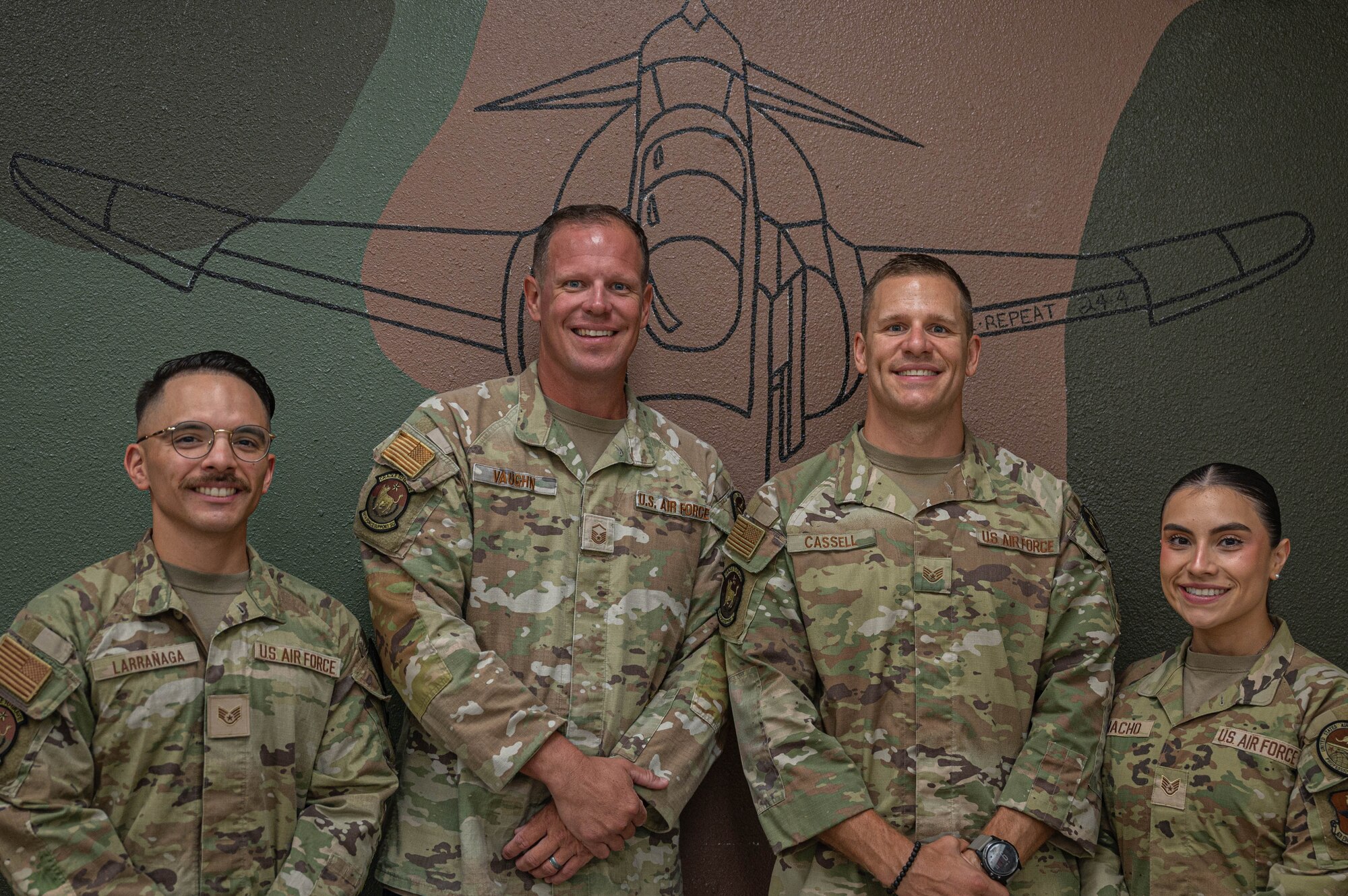 U.S. Air Force 56th Force Support Squadron Airman Leadership School instructors pose for a photo.