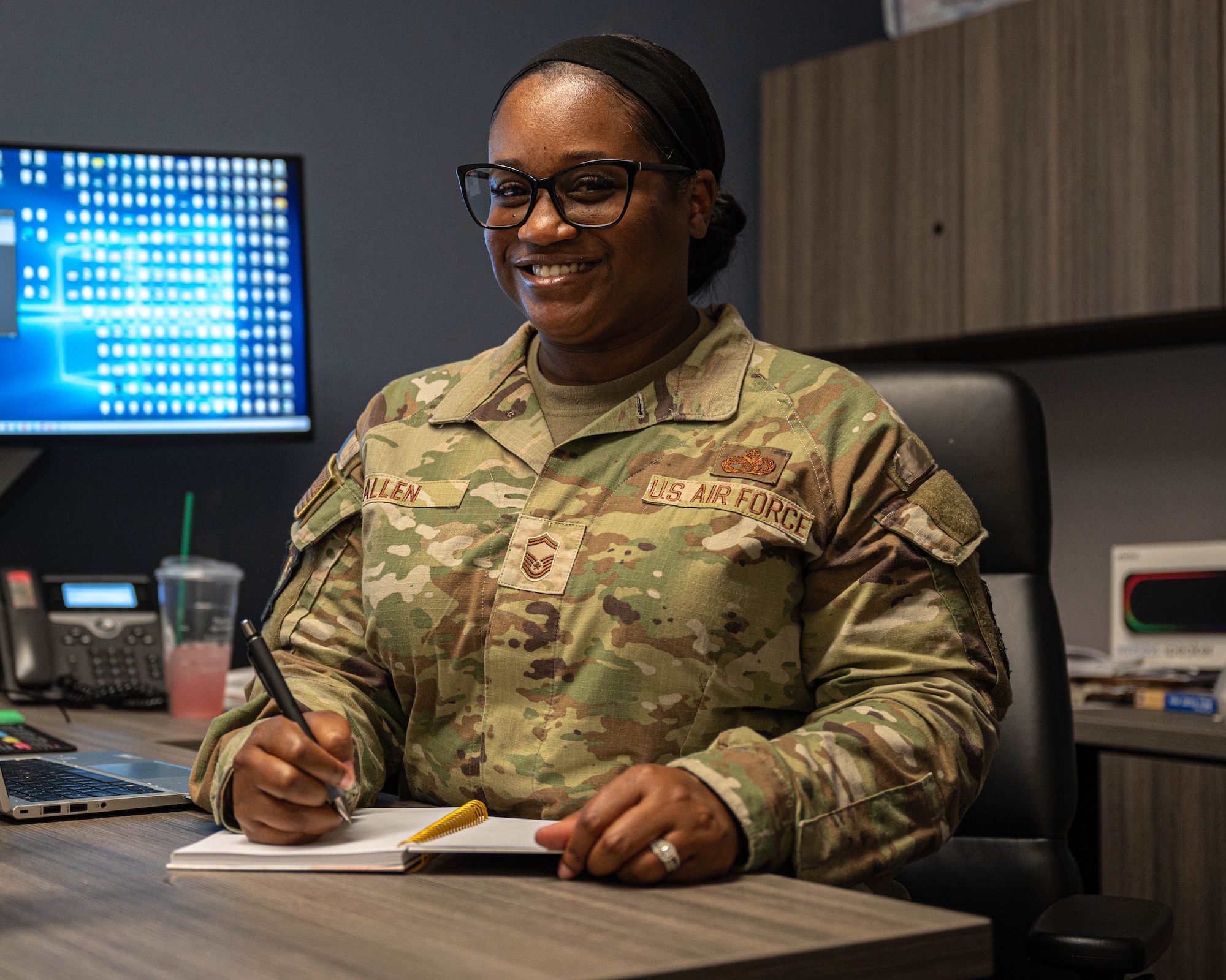 U.S. Air Force Senior Master Sgt. Stephanie Allen, 56th Force Support Squadron developmental advisor poses for a photo.