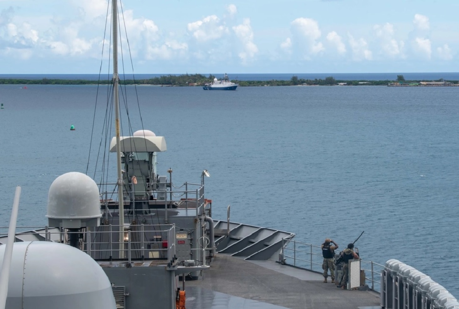 USS Blue Ridge departs Guam