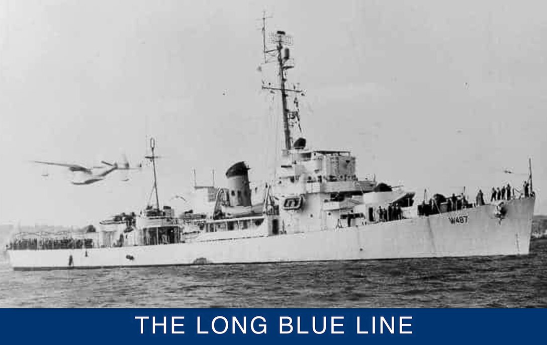 Coast Guard Cutter Vance WDE 487 working with a Sangley Point PBM-5G.