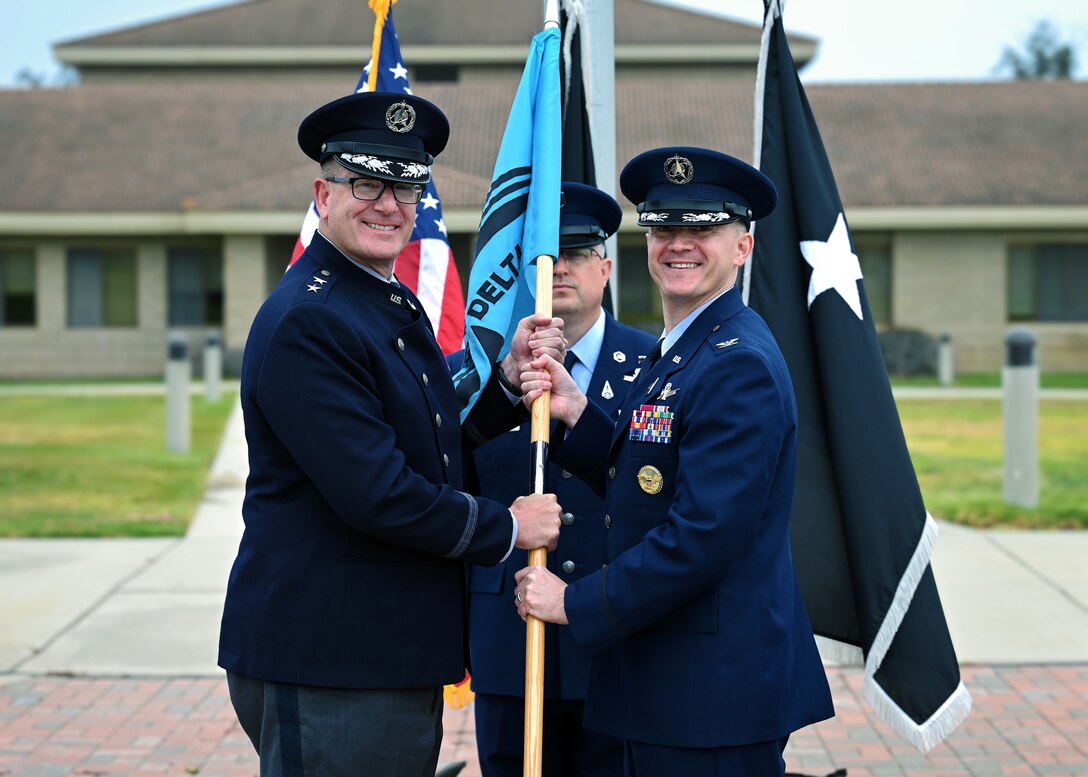 The Space Delta 1 Change of command ceremony marked the official transition of command from U.S. Space Force Col. Peter “Charlie” Norsky to U.S. Space Force Col. Krista N. St. Romain.