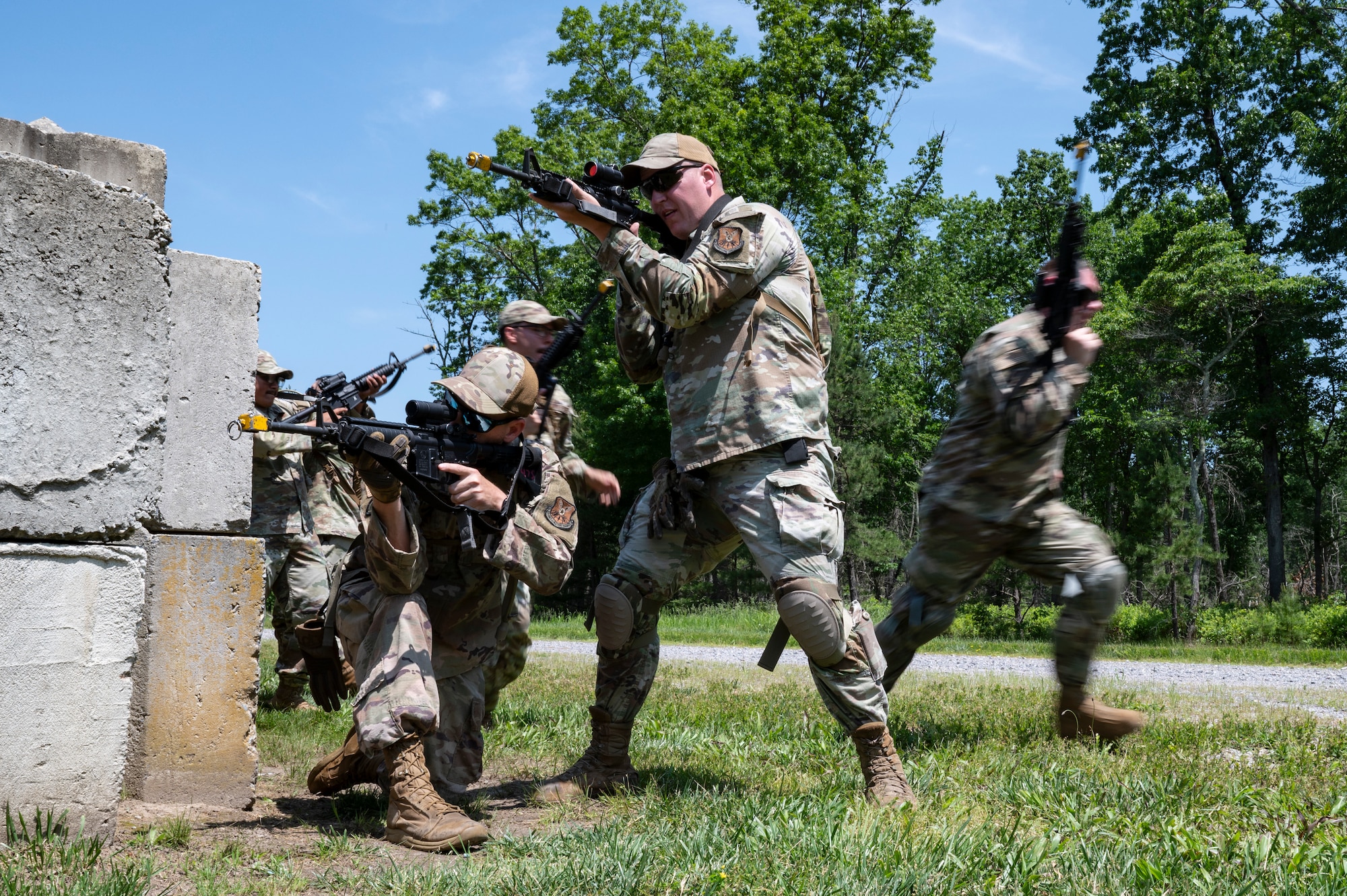 Airmen conduct weapons training outside