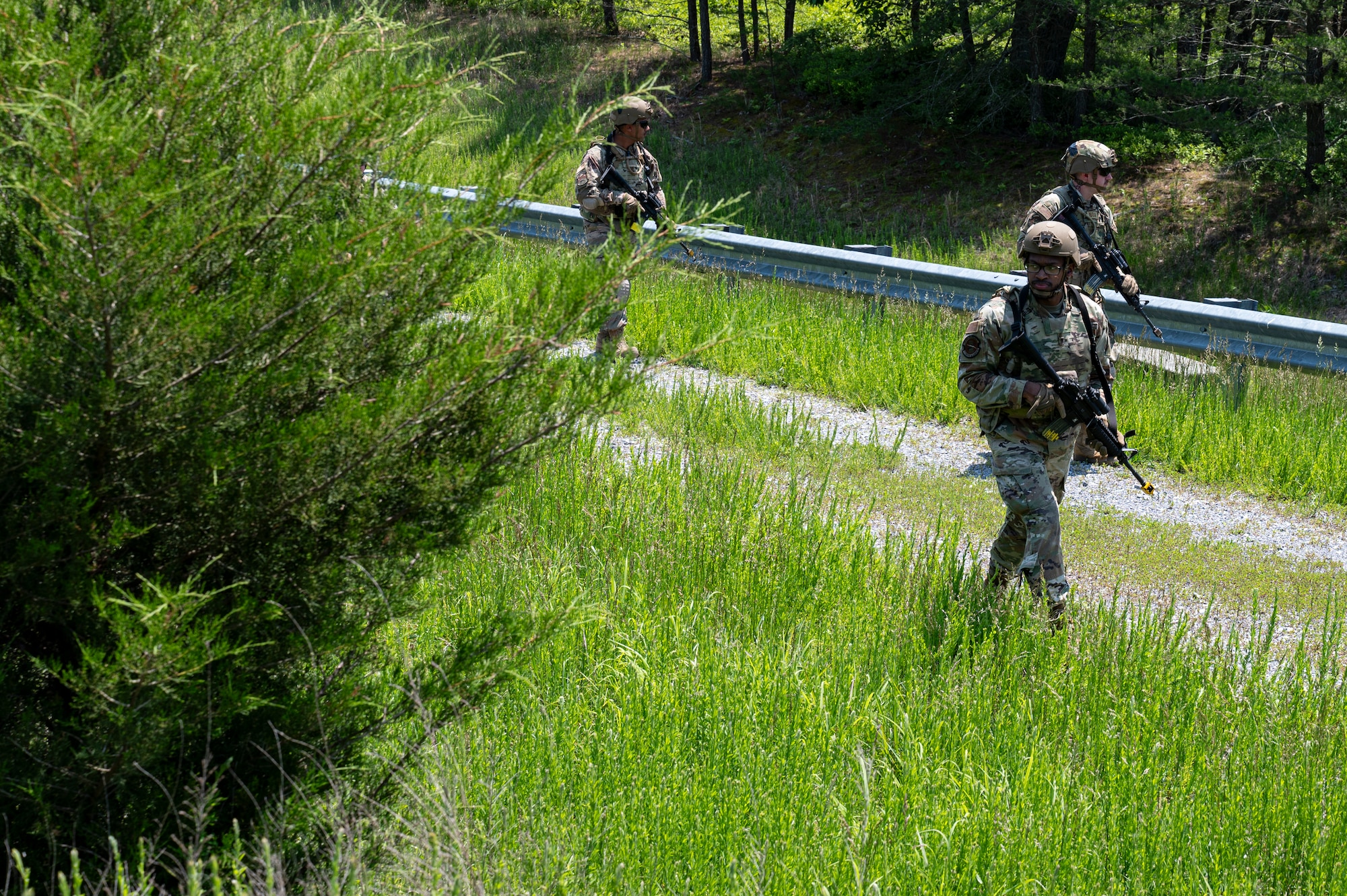 Airmen conduct weapons training outside